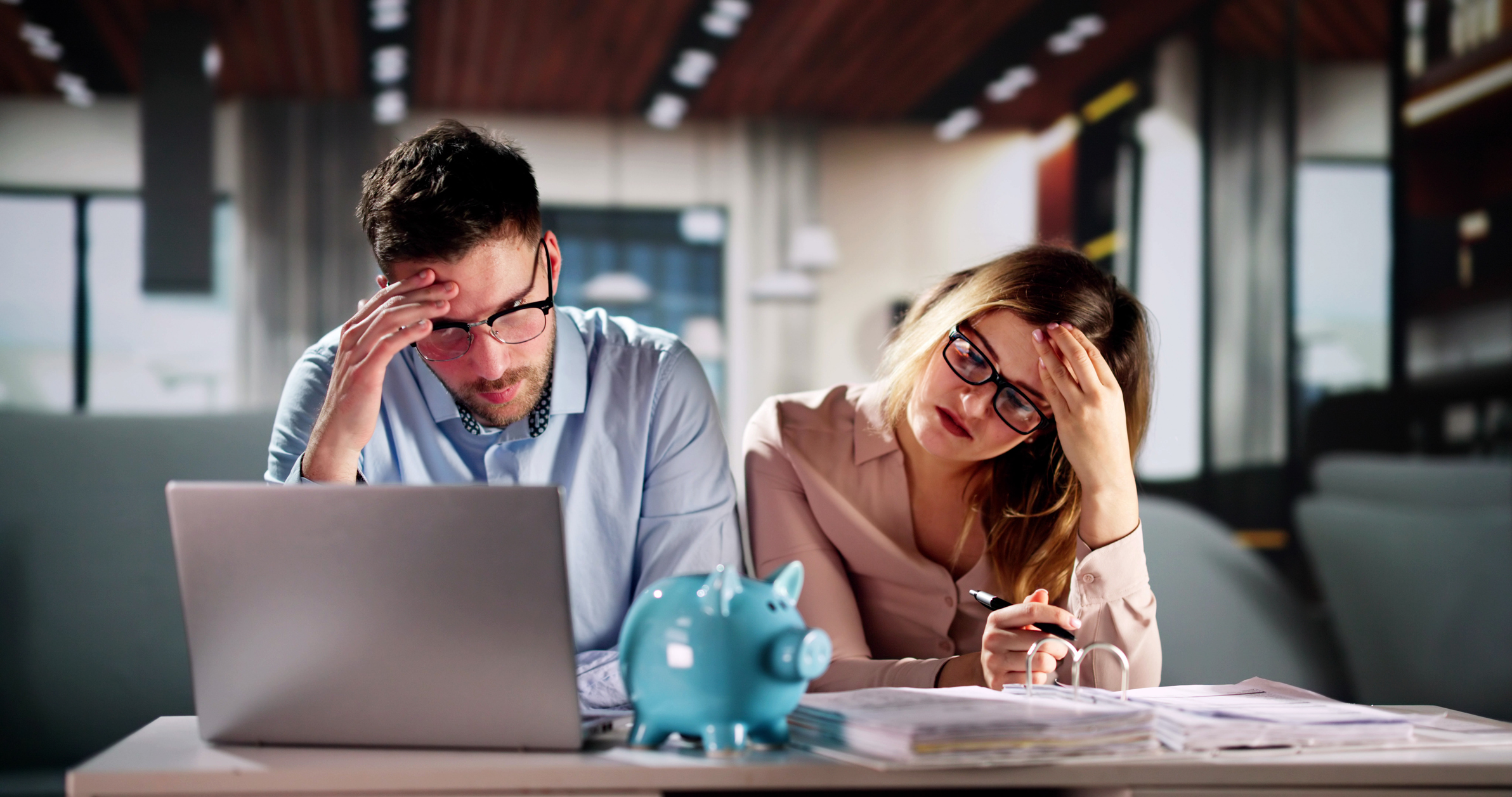 Family With Money Issue And Debt. Sad Couple